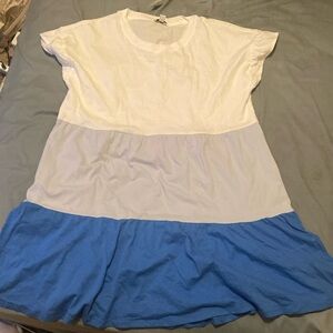NWT J. Crew white blue dress L